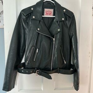 Levi's Women's Dark Leather Moto Jacket